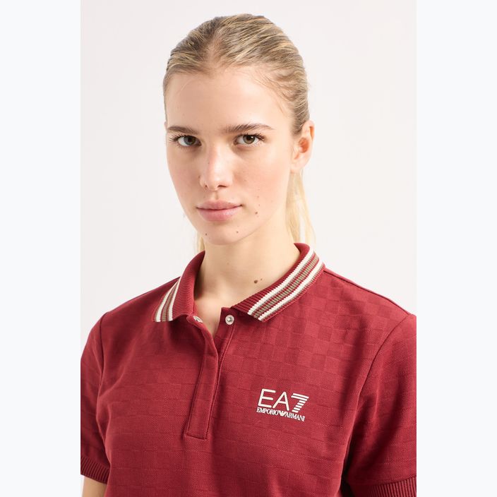 Damen EA7 Emporio Armani Golf Pro Polo Damier syrah Shirt 4