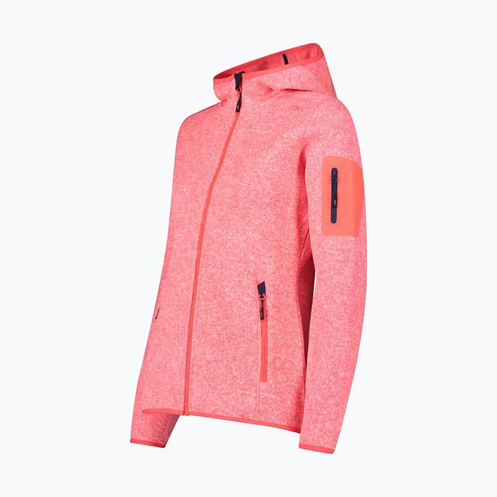 Damen Fleece-Sweatshirt CMP Red Fluo/Bianco 3H19826/7CM 2