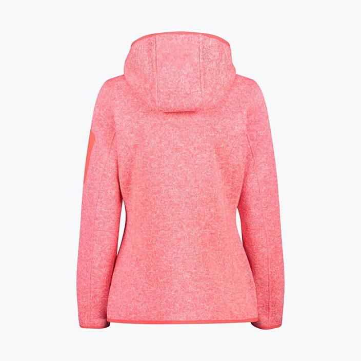 Damen Fleece-Sweatshirt CMP Red Fluo/Bianco 3H19826/7CM 3