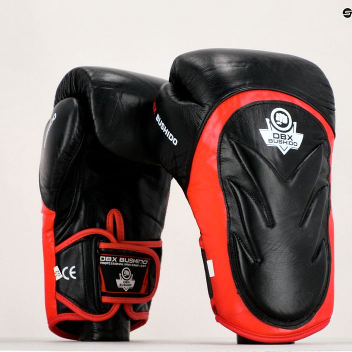 Bushido Boxhandschuhe mit Handgelenk schützen System schwarz Bb4-12oz 6