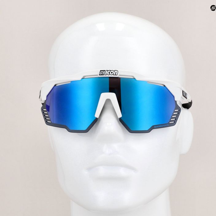 SCICON Aeroshade Kunken weiß glänzend/scnpp multimirror blau Fahrradbrille EY31030800 9