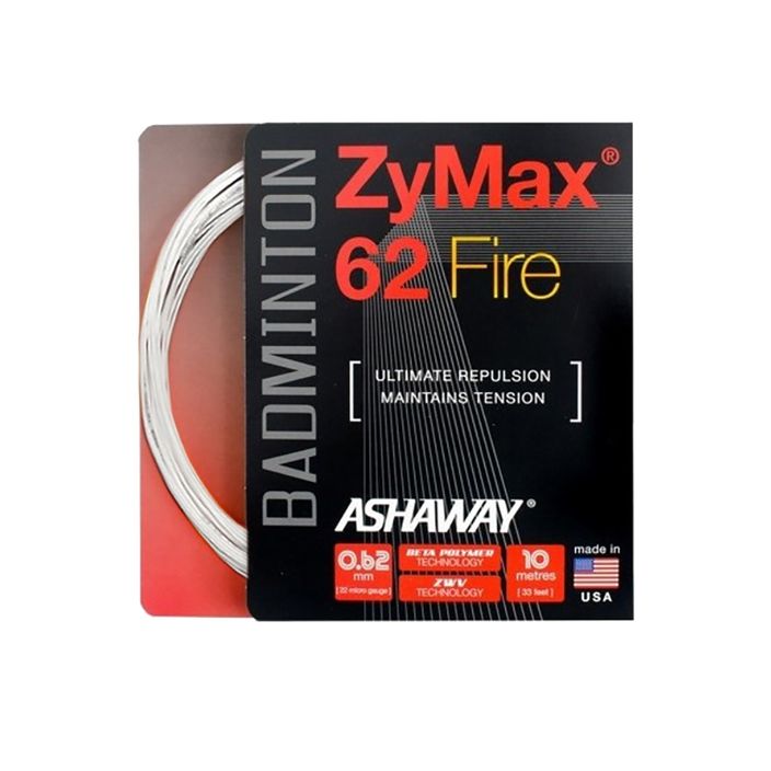 ASHAWAY ZyMax 62 Fire Badmintonsaite - Satz weiß 2