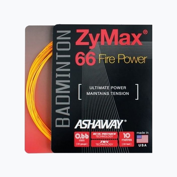 Badmintonsaite ASHAWAY ZyMax 66 Power - Satz orange