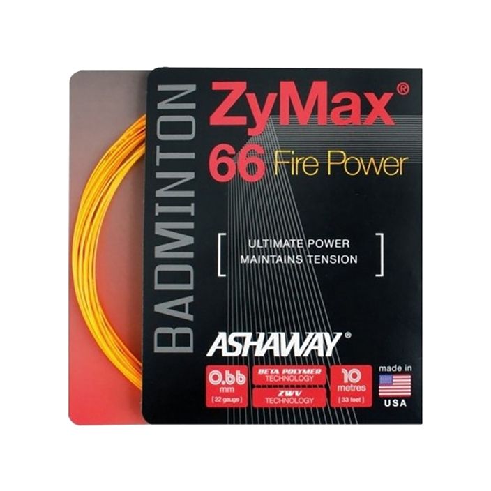 Badmintonsaite ASHAWAY ZyMax 66 Power - Satz orange 2