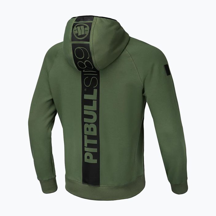 Herren Pitbull West Coast Hermes Sweatshirt mit Kapuze und Reißverschluss oliv 2
