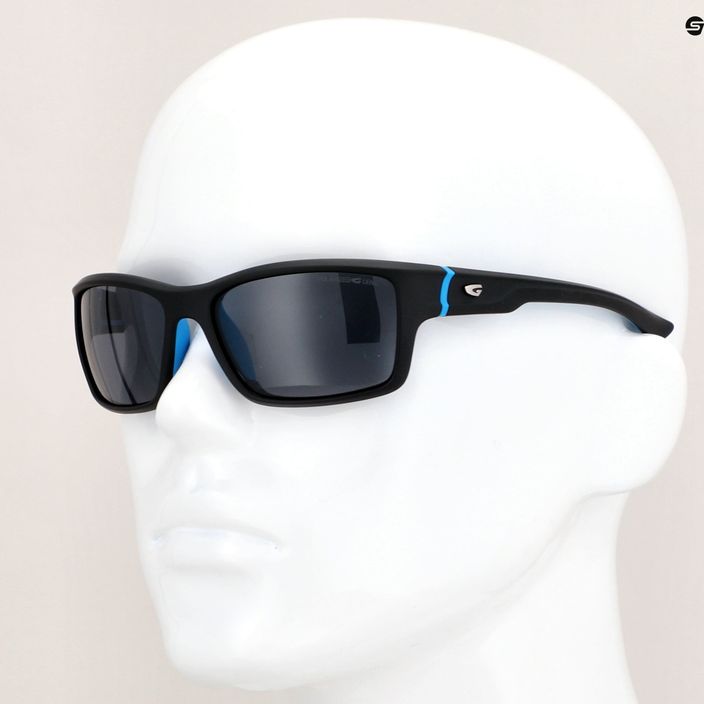 GOG Alpha Outdoor-Sonnenbrille matt schwarz / blau / smoke E206-2P 9