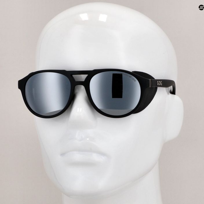 GOG Nanga mattschwarz / silber verspiegelte Sonnenbrille E410-1P 10