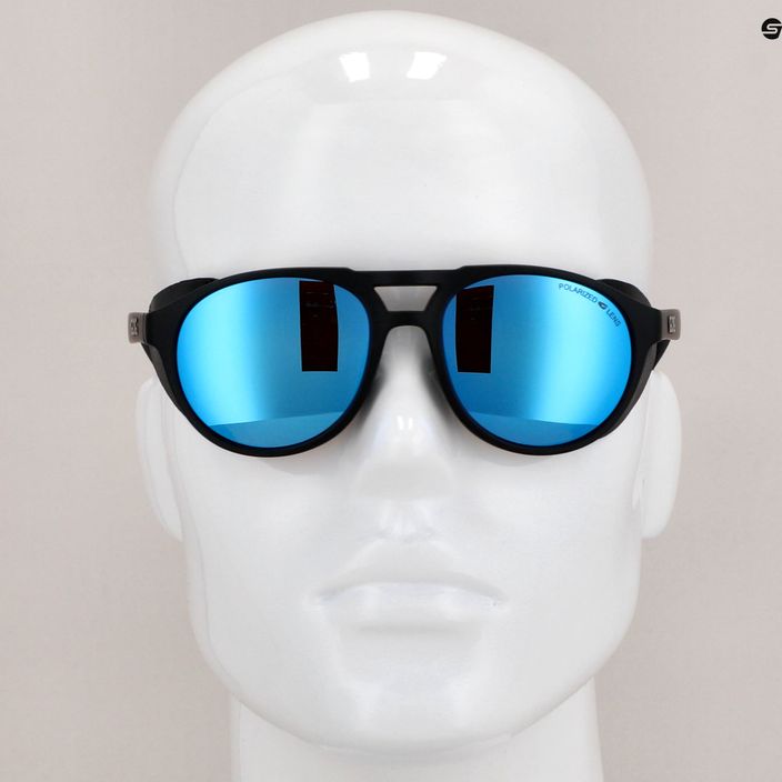 GOG Nanga mattschwarze / mehrfarbige weiß-blaue Sonnenbrille E410-2P 10