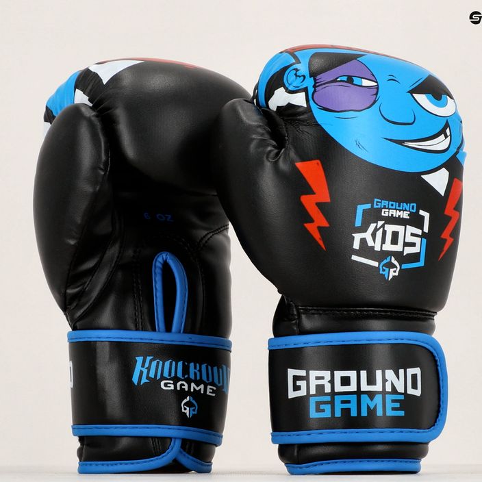 Ground Game Prodigy Kinder Boxhandschuhe schwarz und blau 13