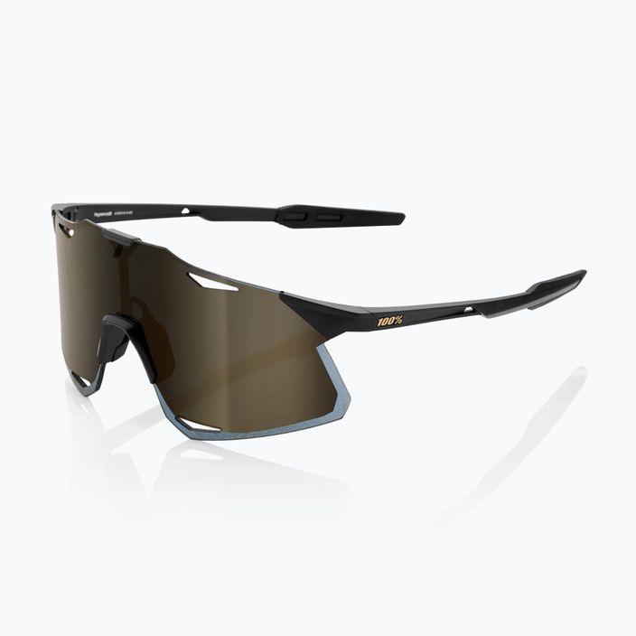 Radsportbrille 100% Hypercraft matt schwarz/weich gold 60000-00001 7