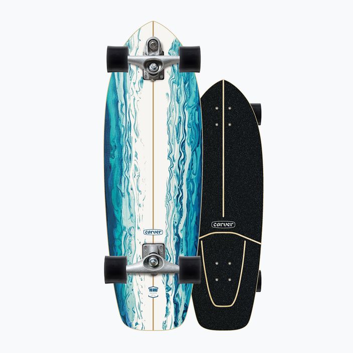 Surfskate Skateboard Carver C7 Raw 31" Resin 222 Complete blau-weiß C11311135 8