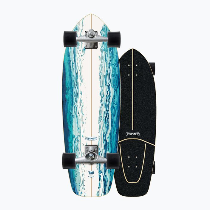 Surfskate Skateboard Carver CX Raw 31" Resin 222 Complete blau-weiß C11211135 8