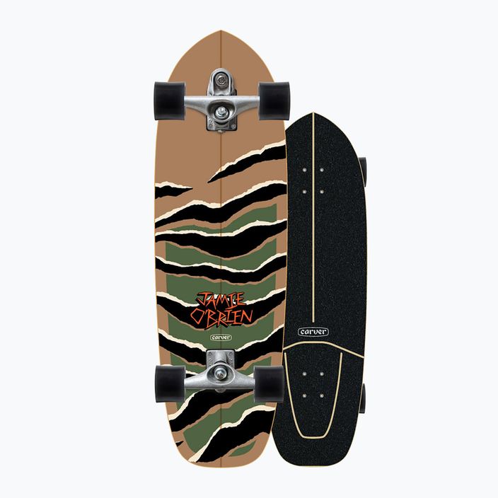Surfskate Skateboard Carver C7 Raw 33.5" JOB Camo Tiger 222 Complete braun-grün C11311141 8