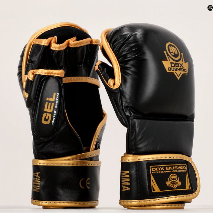 Bushido Leder MMA Training Sparring Handschuhe schwarz Arm-2011D-L 14