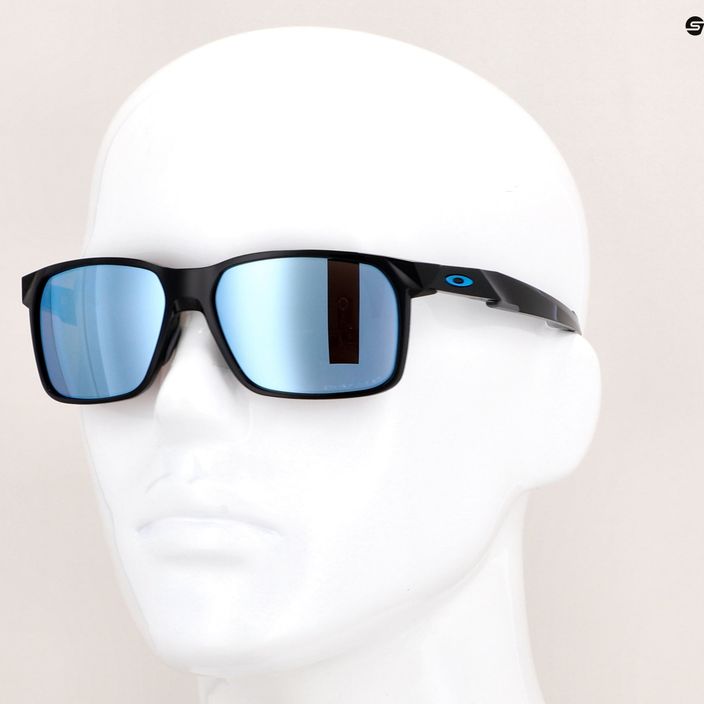 Oakley Portal X Sonnenbrille poliert schwarz/prizm tiefes Wasser polarisiert 14