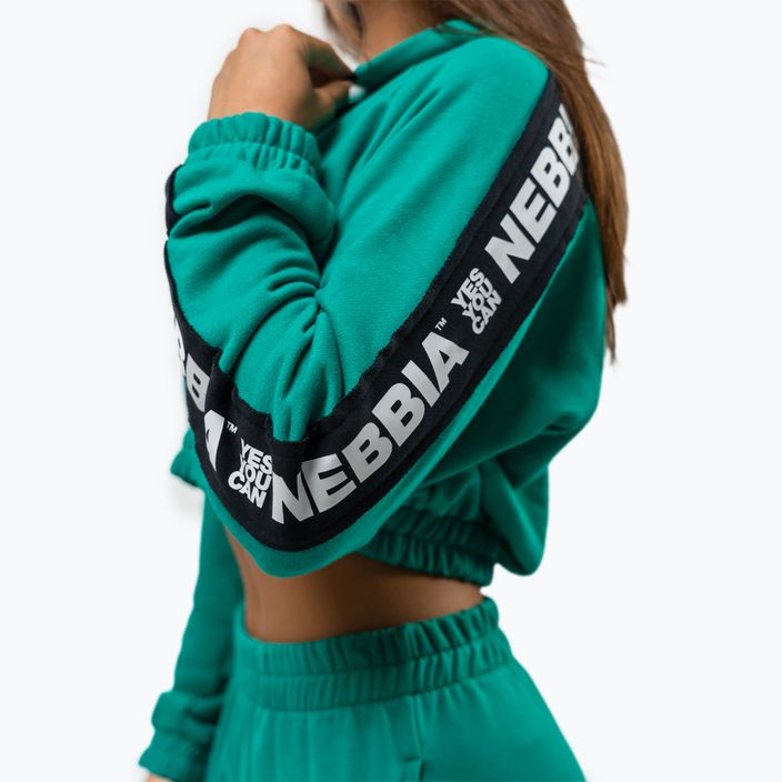 Damen Hoodie Sweatshirt NEBBIA Crop Hoodie Iconic green 5