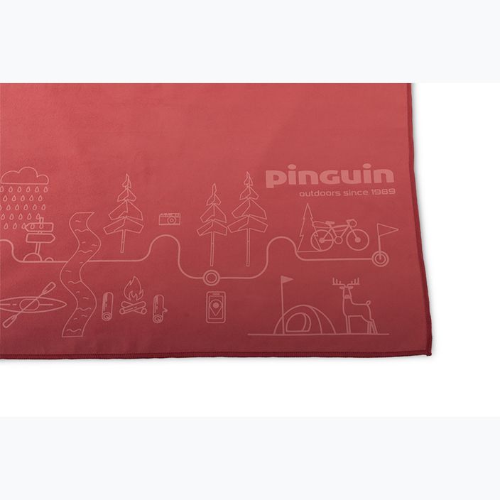 Pinguin Micro Towel Map XL schnelltrocknendes Handtuch rot 2