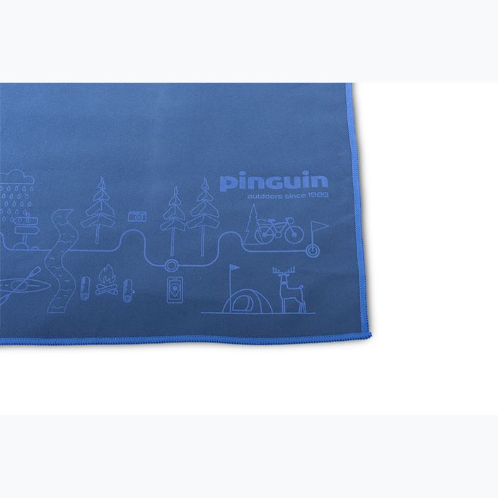 Pinguin Micro Towel Map XL schnelltrocknendes Handtuch blau 2