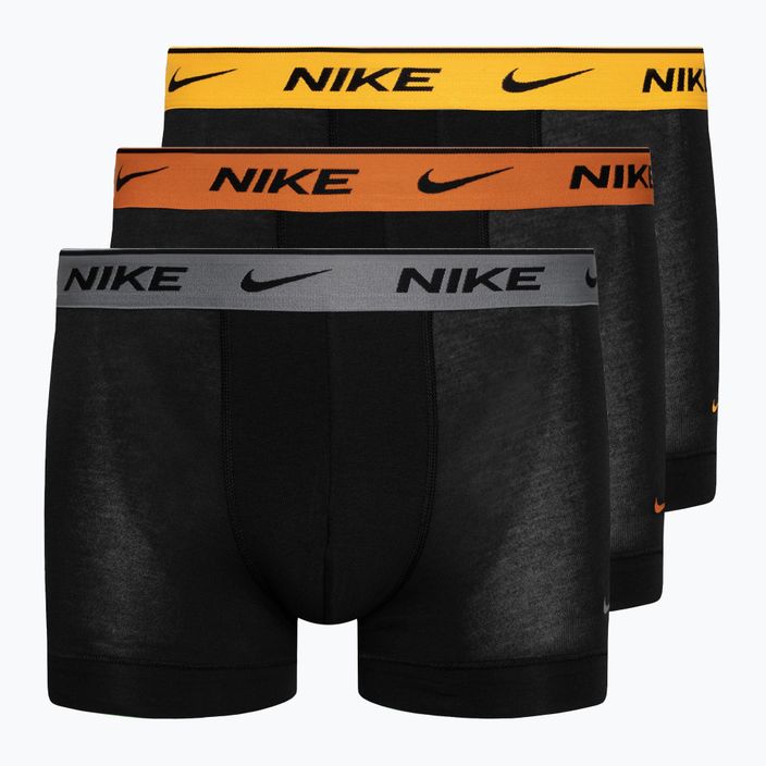 Herren Nike Everyday Cotton Stretch Trunk Boxershorts 3 Paar grau/orange/gelb