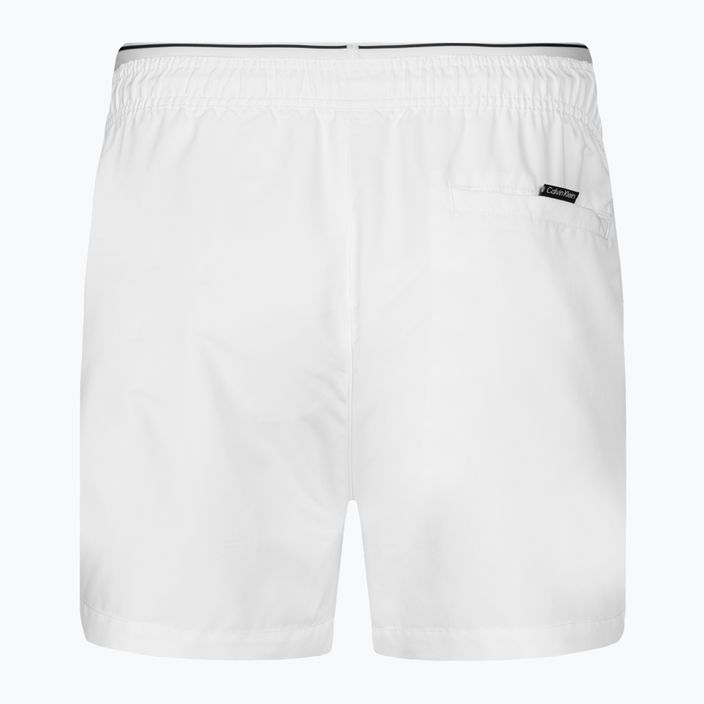 Calvin Klein Medium Double WB klassische weiße Badeshorts für Männer 2