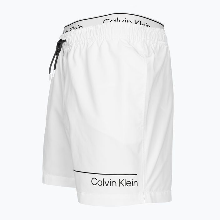 Calvin Klein Medium Double WB klassische weiße Badeshorts für Männer 3