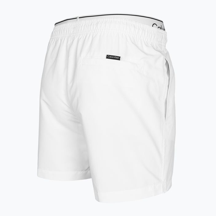 Calvin Klein Medium Double WB klassische weiße Badeshorts für Männer 4