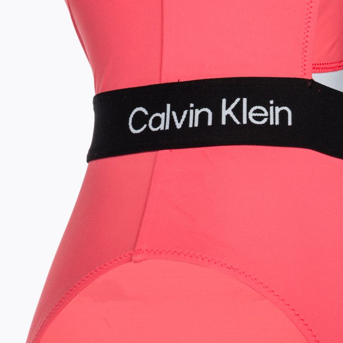 Einteiliger Badeanzug Calvin Klein Cut Out One Piece-RP Calypso Koralle 3