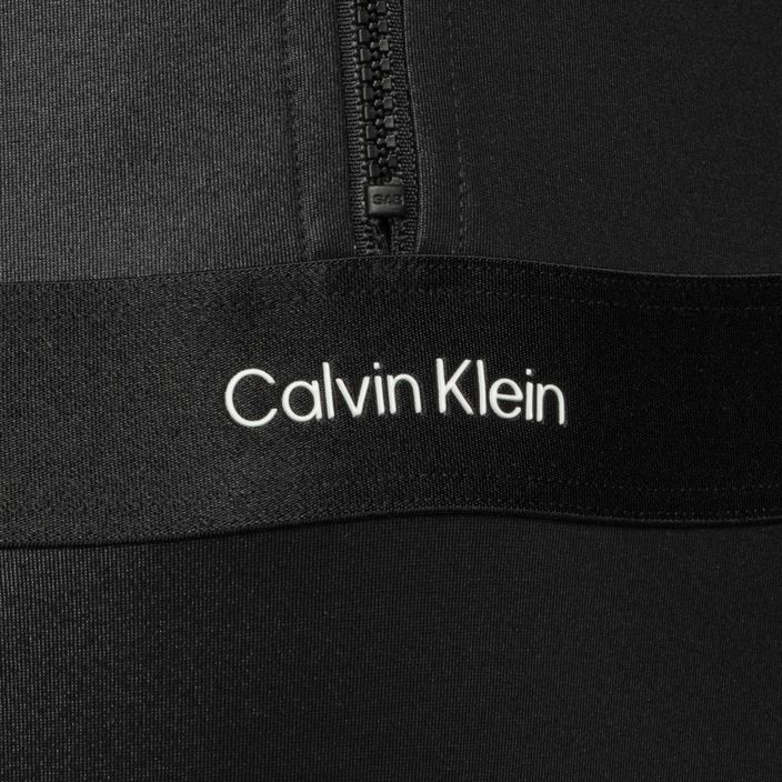 Calvin Klein Damen Badeanzug mit langen Ärmeln und einem Stück Schwarz 4