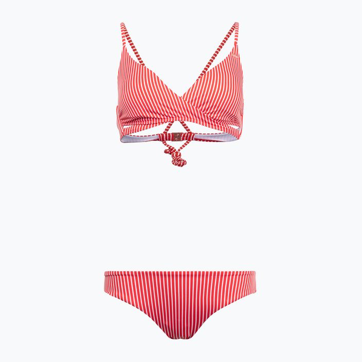 Zweiteiliger Damen-Badeanzug O'Neill Baay Maoi Bikini rot einfach gestreift