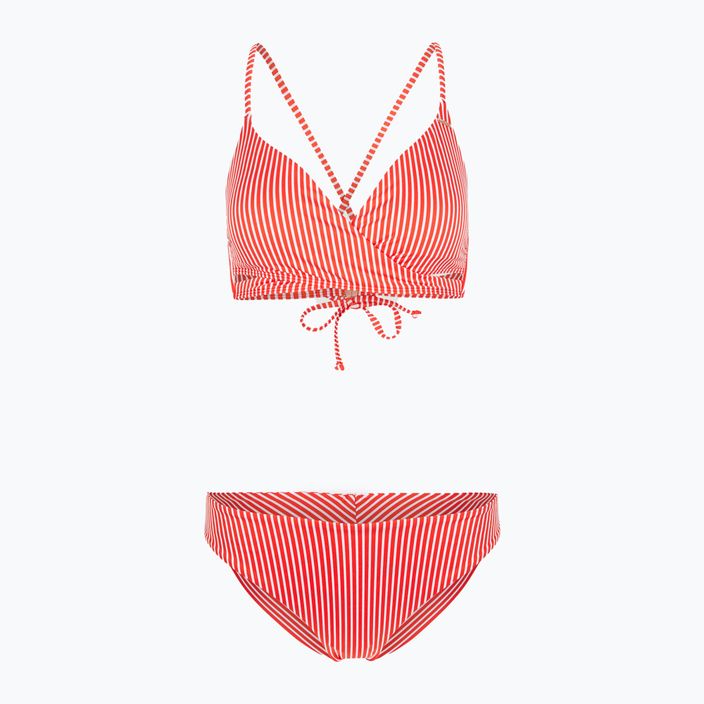 Zweiteiliger Damen-Badeanzug O'Neill Baay Maoi Bikini rot einfach gestreift 5