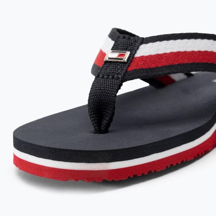 Tommy Hilfiger Damen Flip Flops Corporate Beach Sandale rot weiß blau 7