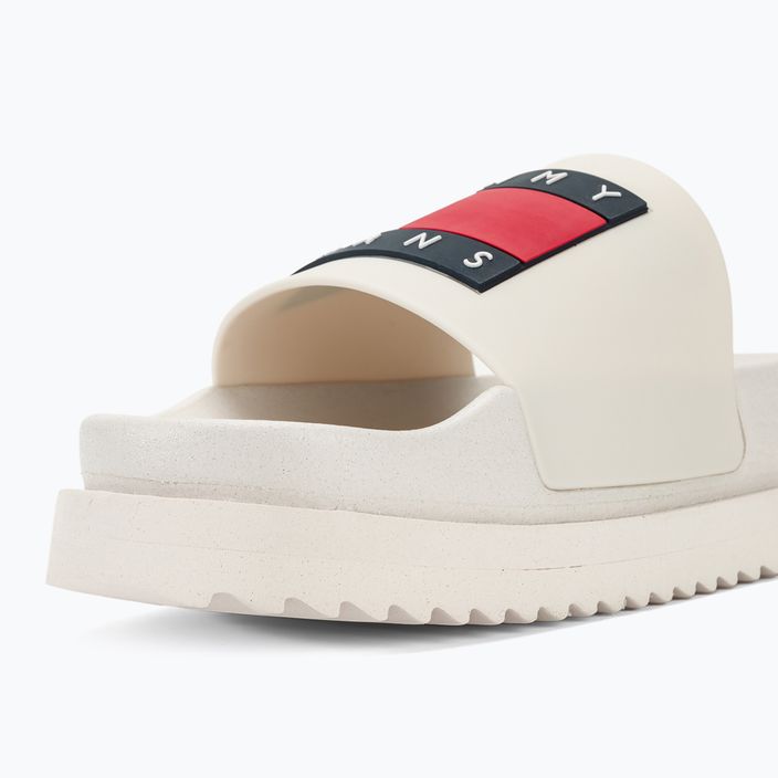 Tommy Jeans Women's Elevated Flatform Slide ecru Flip-Flops 8