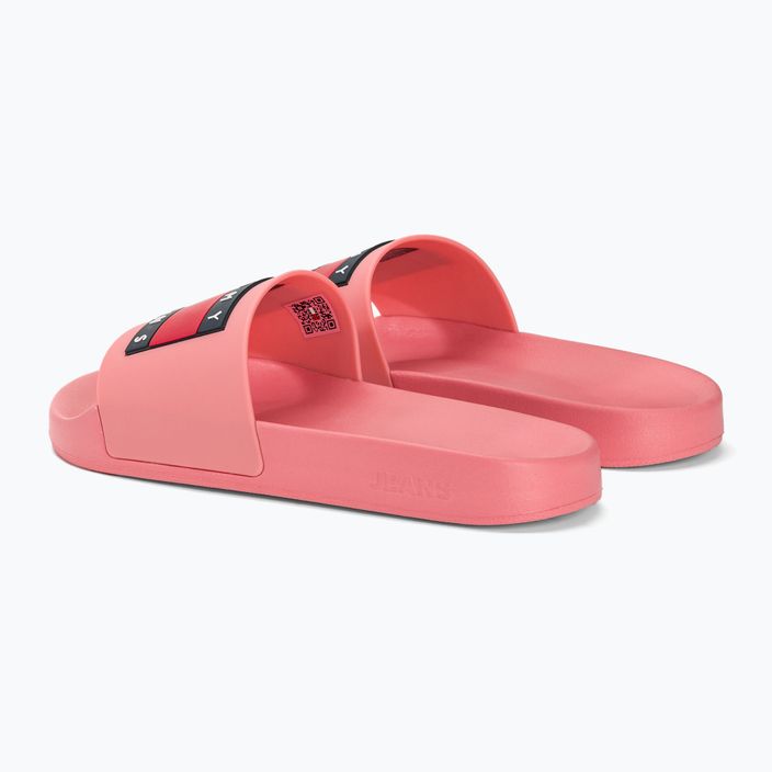 Tommy Jeans Flag Pool Slide Ess gekitzelt rosa Damen Flip-Flops 3