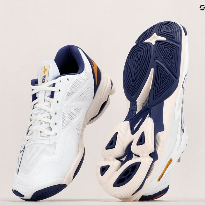 Herren Volleyball Schuhe Mizuno Wave Lightning Z7 weiß / blau Band / mp gold 10