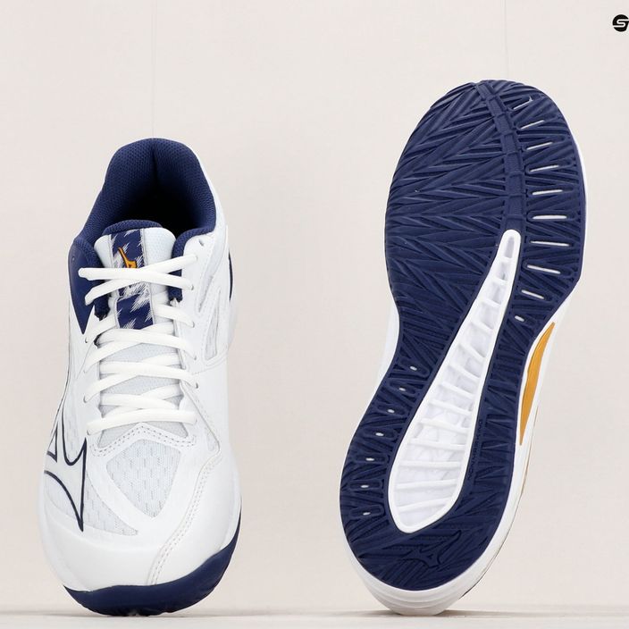 Herren Volleyball Schuhe Mizuno Thunder Blade Z weiß / blau Band / mp gold 10