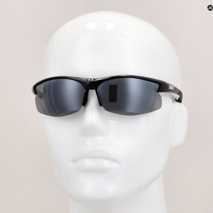 Bliz Motion + S3 glänzend metallisch schwarz/rauchsilber verspiegelte Fahrradbrille 10