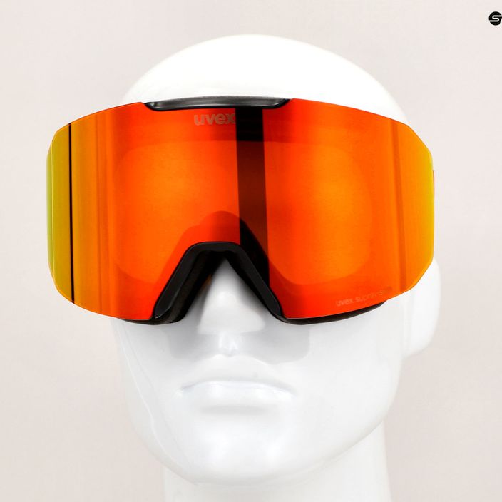 UVEX Evidnt Attract CV S2 Skibrille schwarz matt/verspiegelt rot/contr orange/klar 6