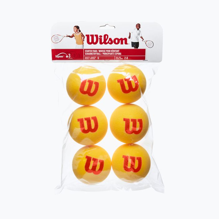 Kindertennisbälle Wilson Starter Tour Foam Tball 6 Stück gelb WRZ259300