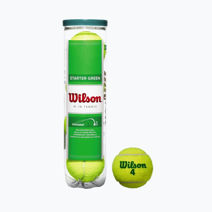 Kindertennisbälle Wilson Starter Play Grün 4 Stück gelb WRT137400