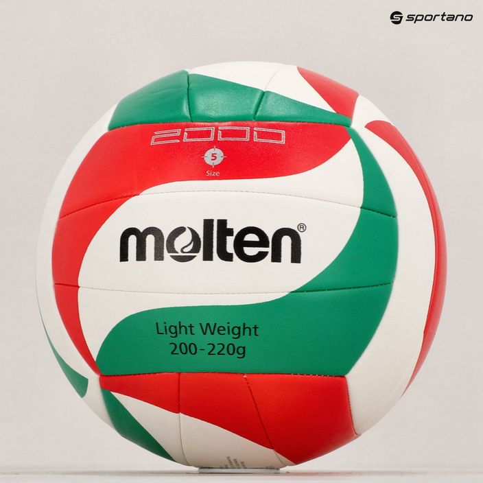 Molten Volleyball V5M2000-L-5 weiß/grün/rot Größe 5 6