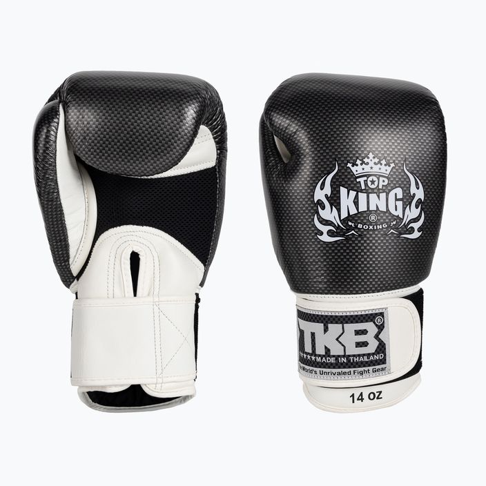 Top King Muay Thai Empower Air weiß und Silber Boxhandschuhe TKBGEM-02A-WH