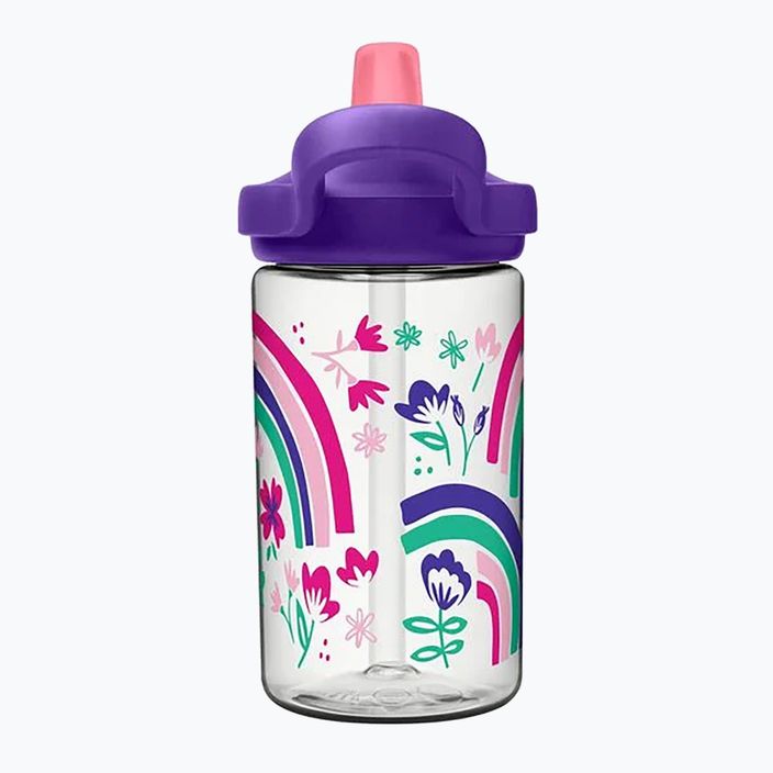 CamelBak Eddy+ 400 ml Regenbogenblumen-Reiseflasche für Kinder 4