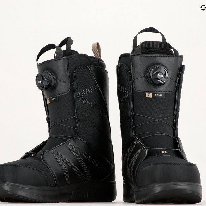 Herren Snowboard Boots Salomon Titan Boa schwarz/schwarz/roasted cashew 11