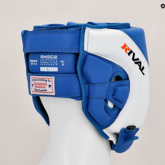 Rival Amateur Wettbewerb Boxen Helm Kopfbedeckung blau/weiß 12