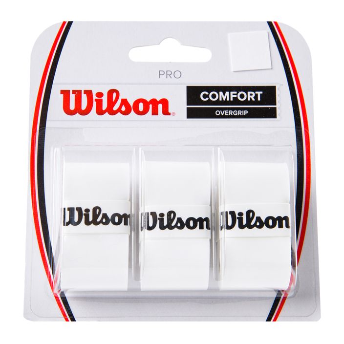 Wilson Pro Comfort Overgrip Tennisschlägerhüllen 3 Stück weiß WRZ4014WH+ 2
