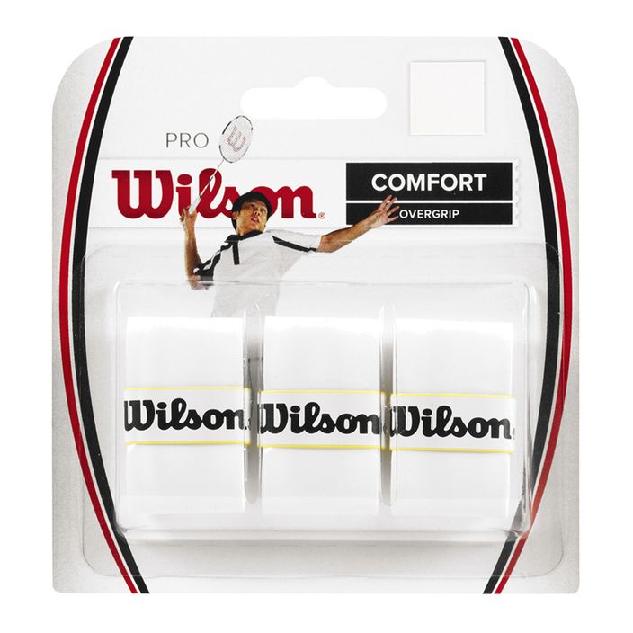 Wilson Pro Overgrip Badmintonschläger Wraps 3 Stück weiß. 2