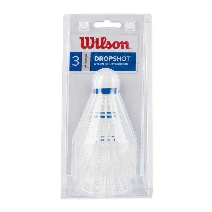 Wilson Dropshot Clamshel Badminton Federbälle 3 Stück weiß WRT6048WH+ 2