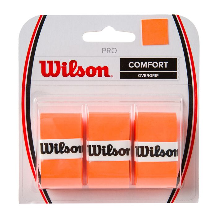Wilson Pro Comfort Overgrip Tennisschlägerhüllen 3 Stück orange WRZ470820+ 2