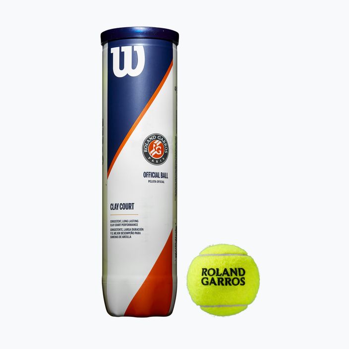Wilson Roland Garros Clay Ct Tennisbälle 4 Stück gelb WRT115000
