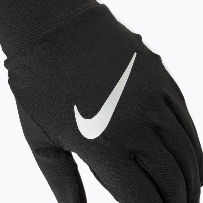 Herren Nike Accelerate RG Laufhandschuhe schwarz/schwarz/silber 4